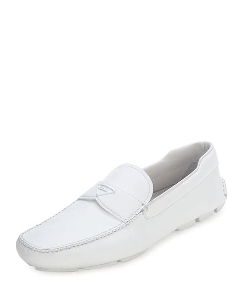 white mens prada loafers|clearance Prada loafers.